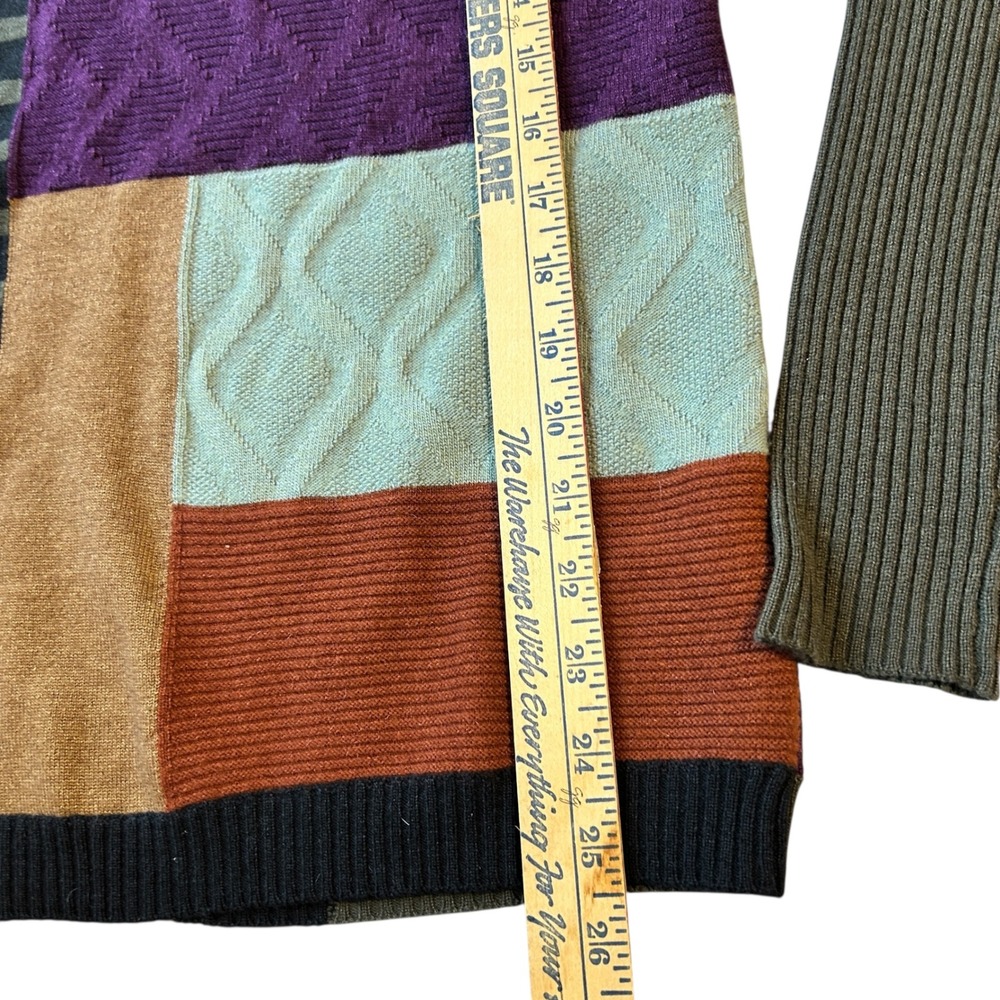 ETRO Milano Patchwork Wool Cashmere Angora Knit Sweater Italy Size‎ 42 - Picture 4 of 8